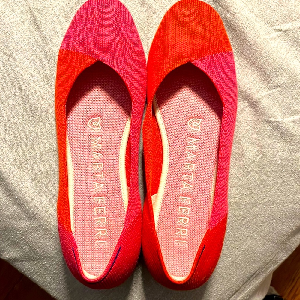 Marta Ferri Rothy’s wool flats Flame Azalea